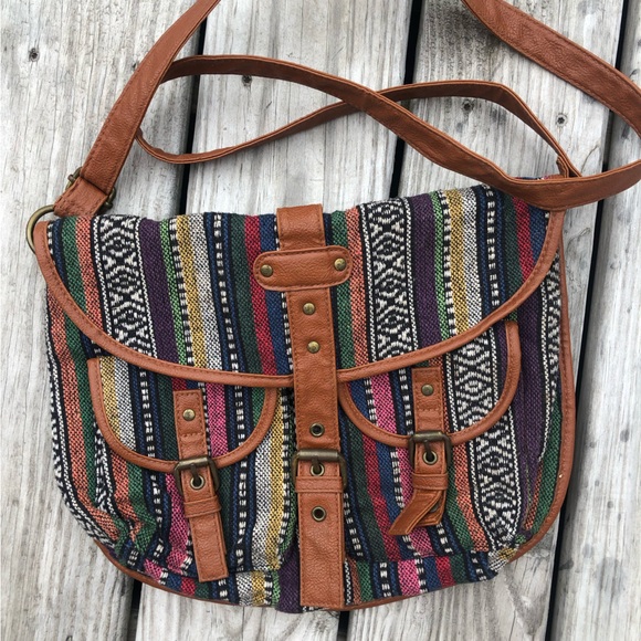 Boho crossbody handbag southwest coogie style multi print/color - Picture 1 of 16